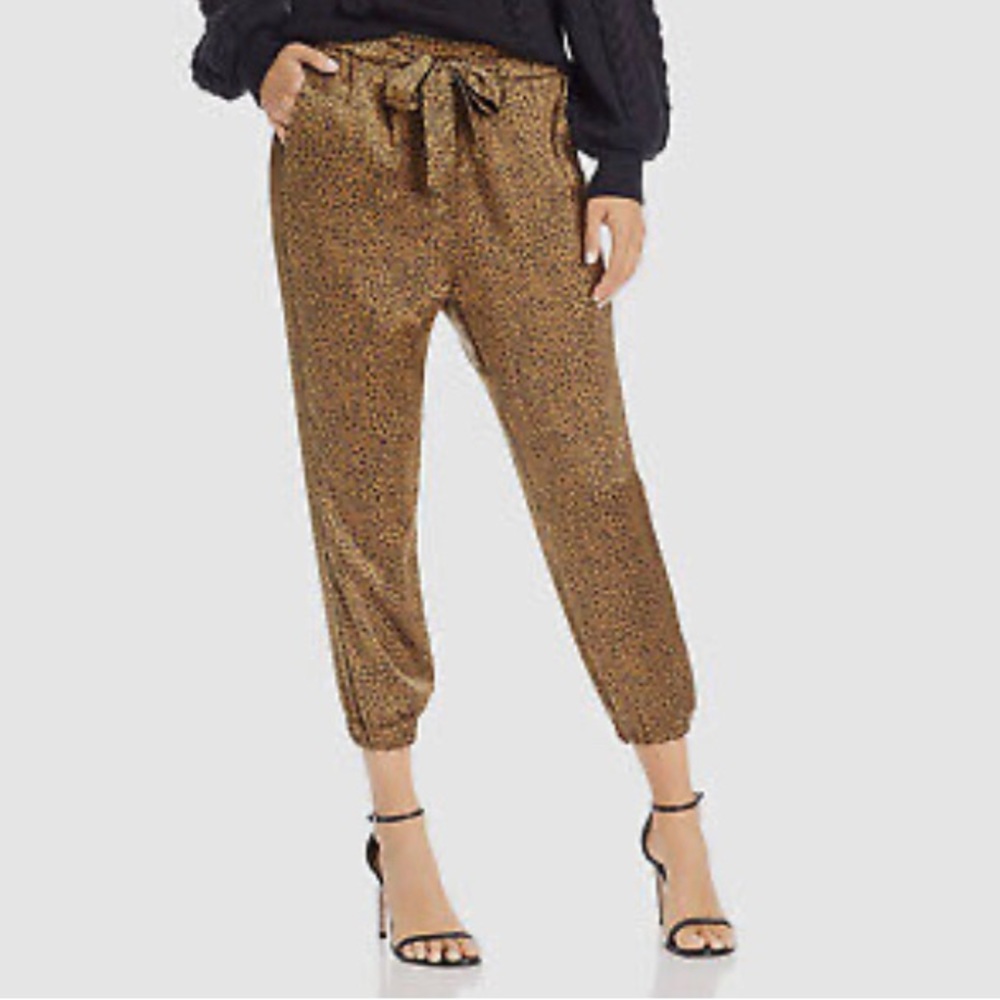 JOIE gold leopard print jogger pants